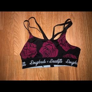 Doughnuts and deadlifts sports bra